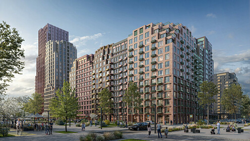 Тихий квартал в зеленом округе Москвы