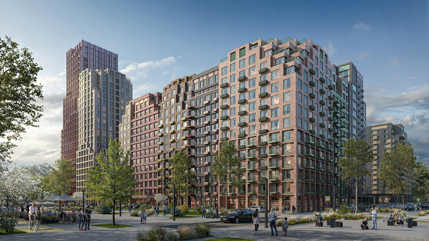 Тихий квартал в зеленом округе Москвы